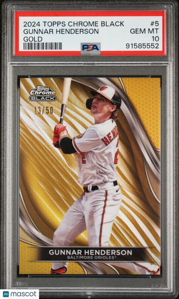 2024 Topps Chrome Black Gunnar Henderson #5 Gold Refractor /50 PSA 10