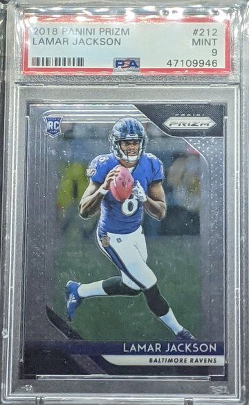 2018 Prizm Lamar Jackson RC PSA 9