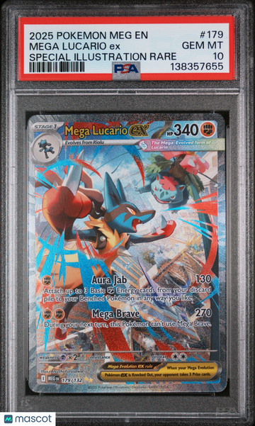 2025 Pokemon Meg EN-Mega Evolution Mega Lucario EX Special Illustration Rare PSA 10 #179