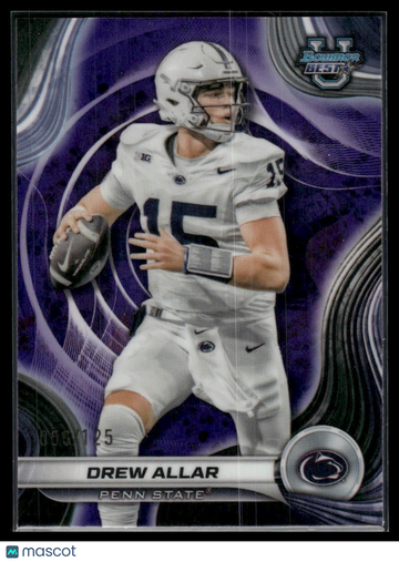 2024 Bowman University Best Drew Allar #3 Purple Refractor /125 SN