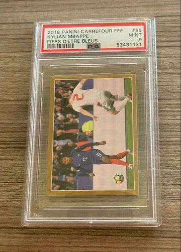 2018 Panini Carrefour FFF #53 Kylian Mbappe Fiers D'etre Bleus PSA 9 MINT POP 7