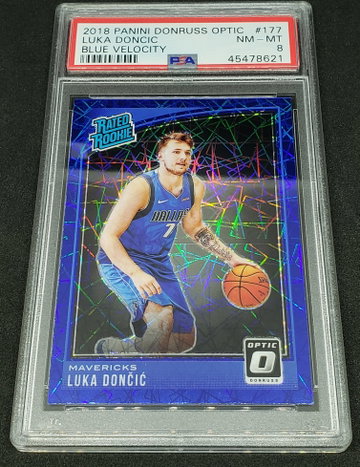 2018-19 Optic Luka Doncic Blue Velocity PSA 8