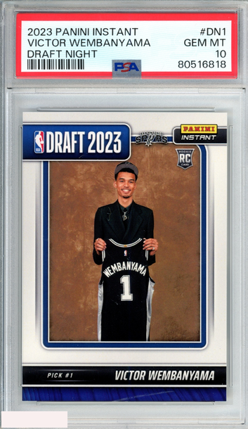 2023 PANINI INSTANT DRAFT NIGHT VICTOR WEMBANYAMA #DN1 ROOKIE RC PSA 10 GEM MT
