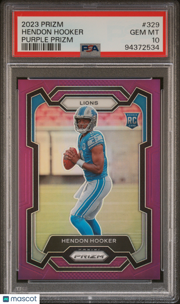 2023 Panini Prizm Hendon Hooker #329 Purple Rookie PSA 10