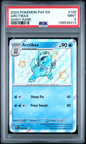 2024 Pokemon Paldean Fates Shiny Rare Arctibax #129 PSA 9
