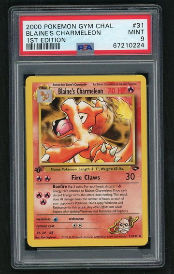2000 Pokemon Gym Challenge 1st Edition Blaine's Charmeleon #31 PSA 9