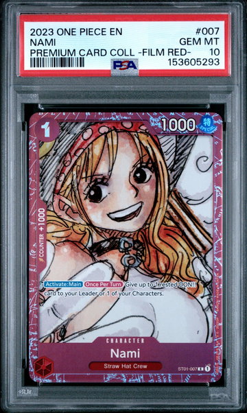 2023 One Piece Premium Card Collection Film Red Nami #ST01-007 PSA 10