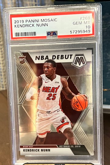2019 Panini Mosaic NBA Debut Kendrick Nunn #268 PSA 10 Gem Mint Rookie Card RC!