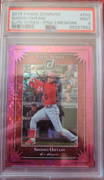 Shohei Ohtani 2019 Panini Donruss Elite Series Pink Firework PSA 9