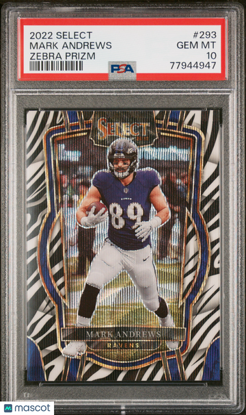 2022 Panini Select Mark Andrews #293 Zebra Prizm PSA 10