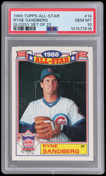 1989 Topps All-star Ryne Sandberg Glossy Set Of 22 PSA 10