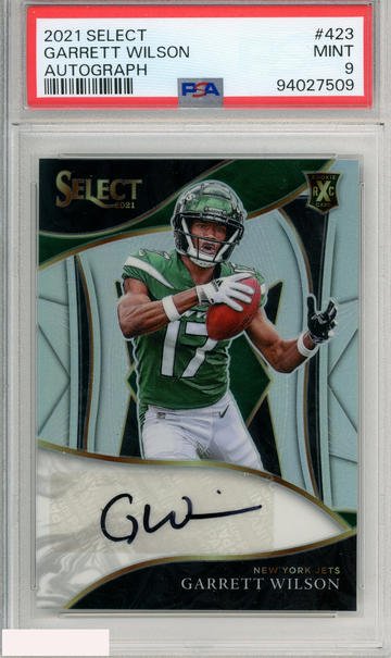2021 PANINI SELECT GARRETT WILSON #423 AUTOGRAPH PSA 9 MINT RC ROOKIE