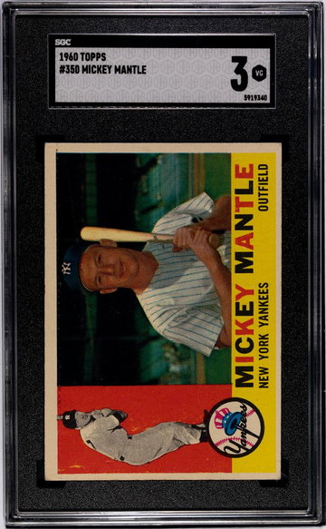 1960 TOPPS MICKEY MANTLE #350 SGC 3