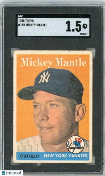 1958 Topps Mickey Mantle #150 SGC 1.5
