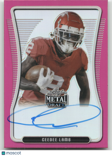 2020 Leaf Metal Draft Autographs CeeDee Lamb #BAP-CL2 Pink /20