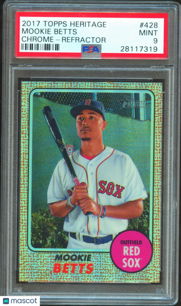 2017 Topps Heritage Mookie Betts #428 Chrome Refractor PSA 9