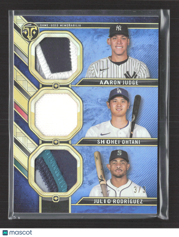 2024 Topps Triple Threads Julio Rodríguez Shohei Ohtani Aaron Judge #RCC-JOR /3 Relic Triple Relic Memorabilia