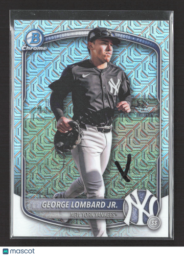 2025 Bowman Chrome George Lombard Jr. #BCP-164 Aqua Lunar Glow Refractor