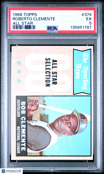 1968 Topps Roberto Clemente #374 All Star PSA 5