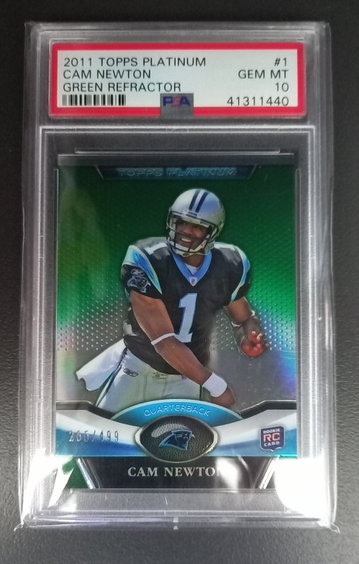 Cam Newton Topps Platinum Green Refractor RC /499 PSA 10 (Shipping from Australia)