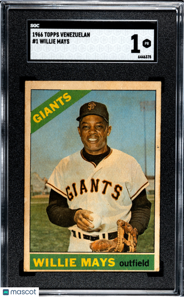 1966 Topps Venezuelan Willie Mays #1 SGC 1