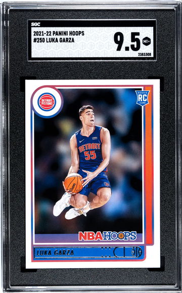 2021-22 Panini Basketball NBA Hoops #250 Luka Garza RC Rookie Graded SGC 9.5 MT+