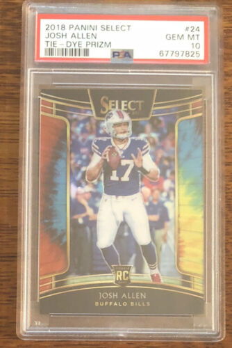 2018 Panini Select Josh Allen #24  PSA 10 Gem Mint Tie Dye Prizm