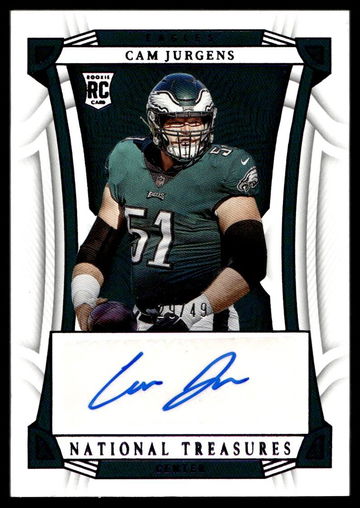 2022 Panini National Treasures 121 Cam Jurgens Rookie 49 VG Eagles Auto