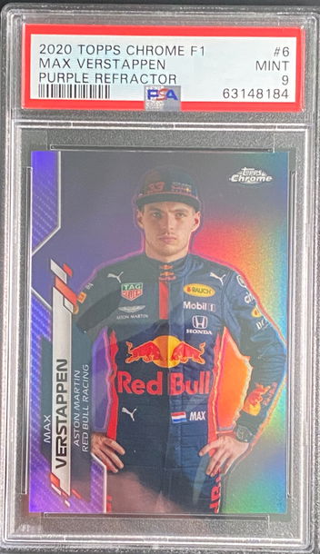 2020 Max Verstappen Topps Chrome Formula 1 F1 Purple Refractor /399 PSA 9