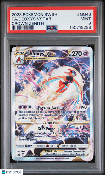 2023 Pokemon Sword And Shield Crown Zenith Deoxys VSTAR Crown Zenith Fa PSA 9 #GG46