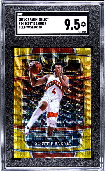 2021 Select #74 Scottie Barnes Gold Wave Prizm SGC 9.5