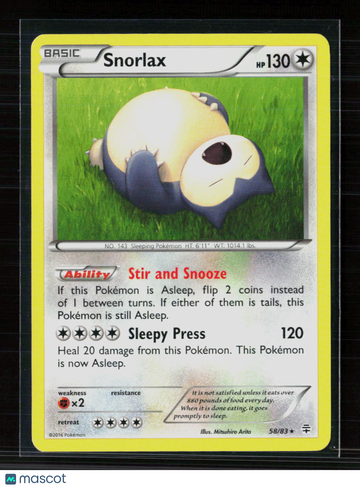 Pokemon 2016 Generations Snorlax #58/83