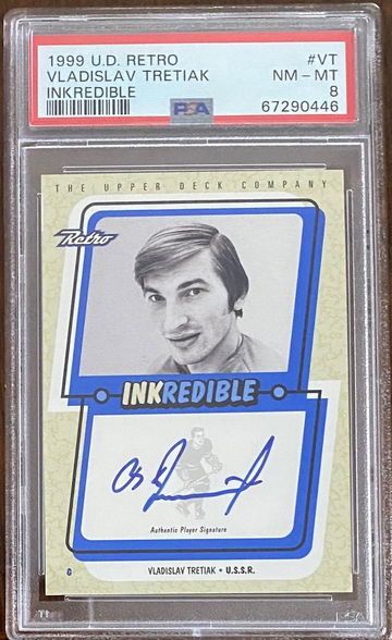 Vladislav Tretiak - 1999 UD Retro Inkredible - PSA 8