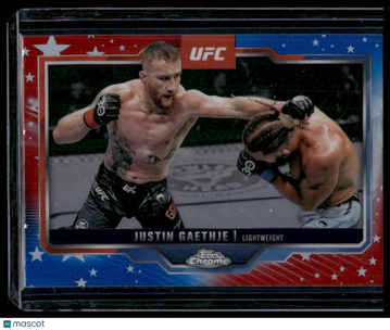 2025 Topps Chrome UFC Justin Gaethje #138 Red & Blue Refractor