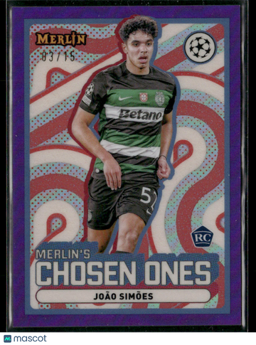 2025 2024-25 Topps Merlin Merlin's Chosen Ones João Simões #MC-21 Purple /15 RC Rookie
