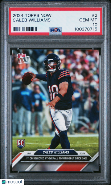 2024 Topps Now Caleb Williams #2 Rookie PSA 10