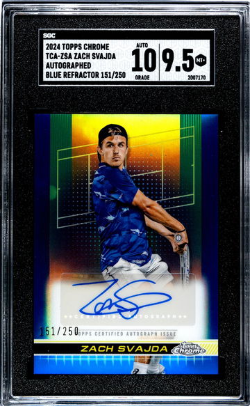 2024 Topps Chrome Blue Refractor Zach Svajda #TCA-ZSA Auto /250 SGC 9.5 Auto 10