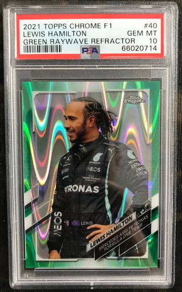 2021 Topps chrome f1 Formula 1 Lewis Hamilton green raywave refractor #40 /99 psa10