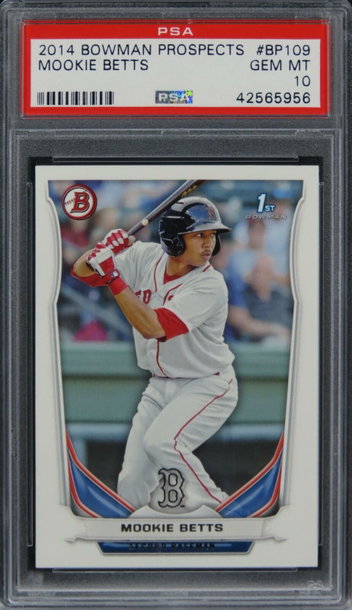 2014 Bowman Prospects Mookie Betts ROOKIE RC #BP109 PSA 10 GEM MINT