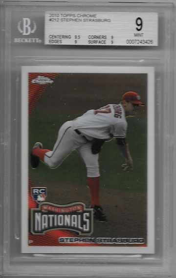 2010 Topps Chrome Stephen Strasburg BGS 9 Mint