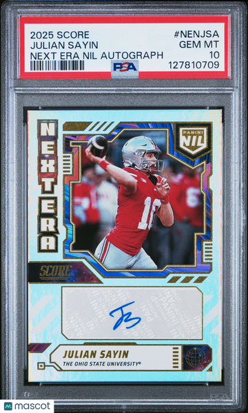 2025 Panini Score Next Era Nil Autographs Julian Sayin #NENJSA PSA 10