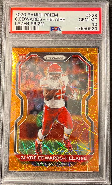 2020 Panini Prizm Clyde Edwards-Helaire Lazer Prizm PSA 10 GEM MT