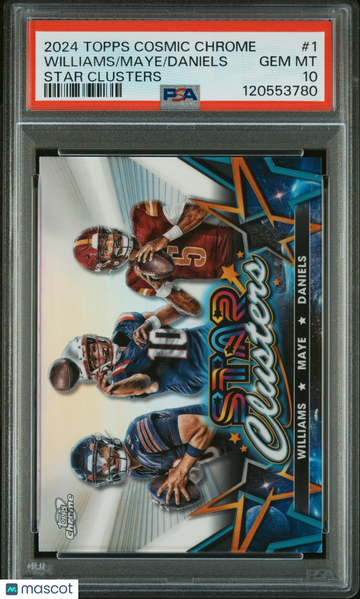 2024 Topps Cosmic Chrome Star Clusters Caleb Williams Drake Maye Jayden Daniels #1 PSA 10