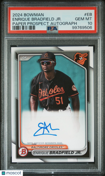 2024 Bowman Paper Prospect Autographs Enrique Bradfield JR. #EB PSA 10
