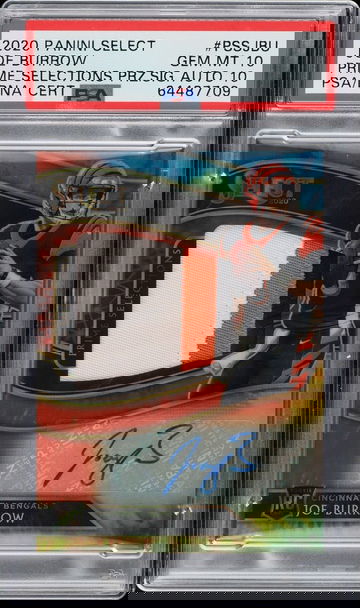 2020 Joe Burrow Panini Select Tie-Dye Rookie Patch RPA 3CLR /25 PSA 10 Auto 10