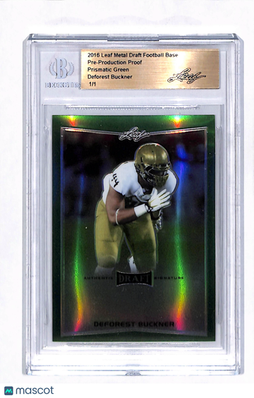 2016 Leaf Metal Draft Football DeForest Buckner Prismatic Green 1/1 Pre-Production Proof