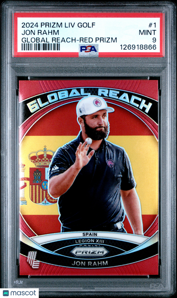 2024 Panini Prizm LIV Golf Global Reach Jon Rahm #1 Red PSA 9
