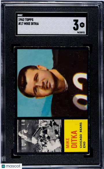 1962 Topps Mike Ditka #17 SGC 3