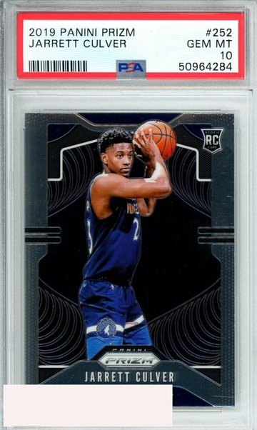 2019 PANINI PRIZM JARRETT CULVER #252 TIMBERWOLVES ROOKIE RC PSA 10 GEM MINT