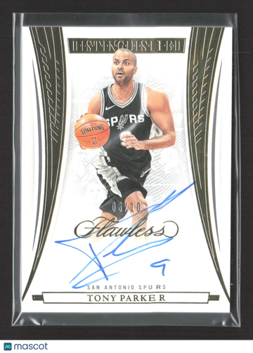 2022 Panini Flawless Distinguished Tony Parker #DA-TPK 06/10 Auto